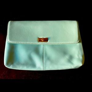 J Crew Leather Clutch Mint Green
